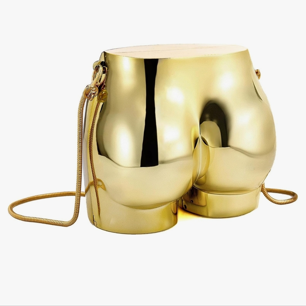 Gold Metallic Butt Purse Bag New